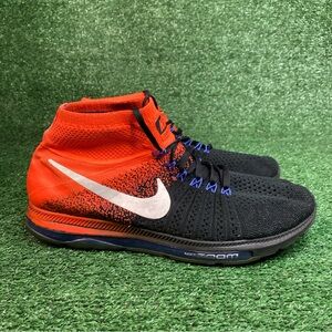 Nike Men's Zoom All Out Flyknit Running Shoes Black/Crimson 844134-008 Size 10